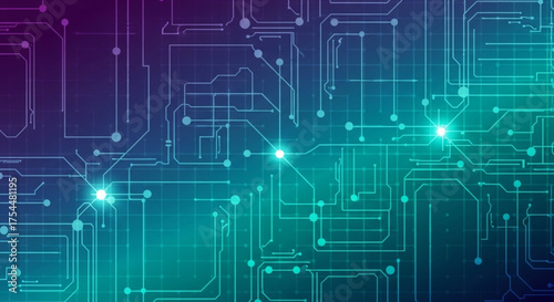 Abstract technology background with circuit board and glowing lights, creating a modern and futuristic feel for digital innovation and connectivity