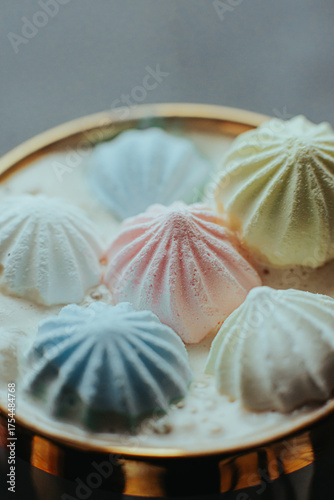 Golden Cup with Colorful Meringues