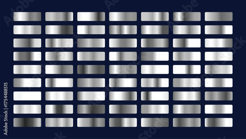 Collection of Silver and Grey Metallic Gradient Swatches