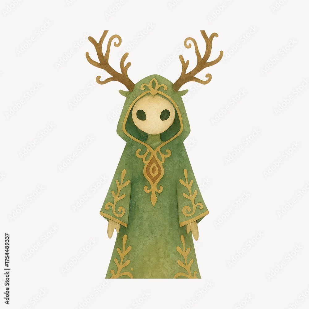 Fototapeta premium Mystical forest creature illustration.