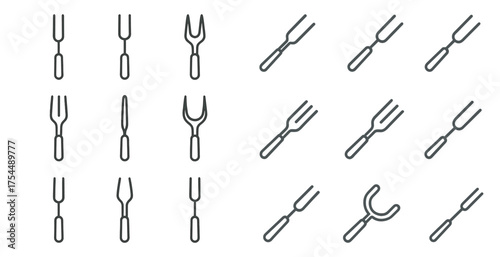 Farm and agriculture outline icons set – linear, farming, harvest tools.