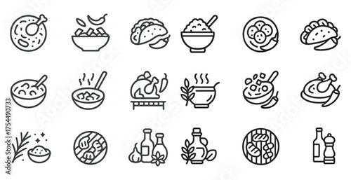 Culinary experience line icons set – cooking, outline, food and beverage symbols
