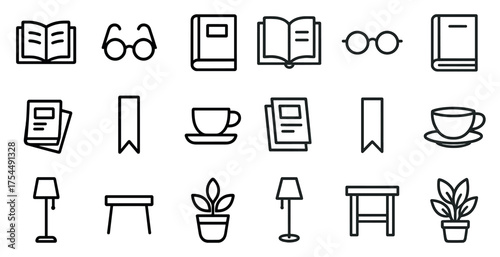 Education and study outline icons set – linear, academic, school symbols