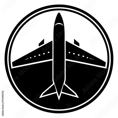 Minimal Airplane Icon Vector – Travel Aviation Flight Symbol for Printable Graphics