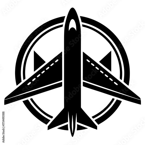 Minimal Airplane Icon Vector – Travel Aviation Flight Symbol for Printable Graphics