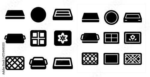 Japanese culture solid icons set – filled, traditional, japanese symbols collection