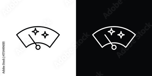 Wiper icon in black line illustration. Design logo for app, UI.