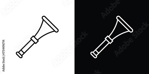 Vuvuzela icon in black line illustration. Design logo for app, UI.
