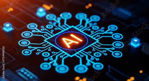 High-Resolution AI Microchip Rendering