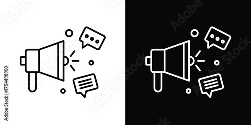 Social campaign icon in black line illustration. Design logo for app, UI.