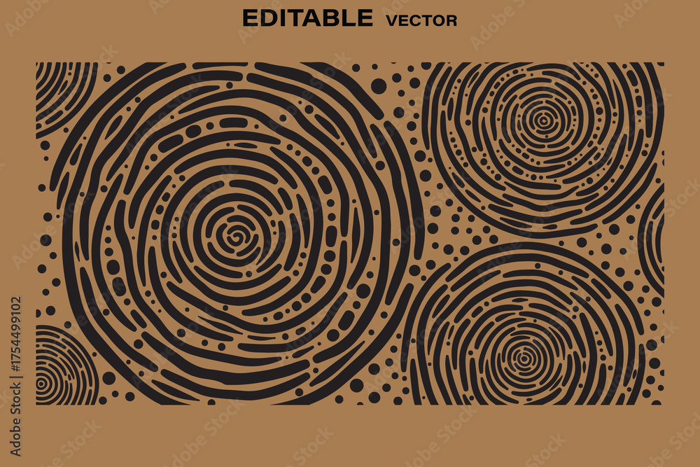 Fototapeta premium Abstract aboriginal art with concentric circles and dot patterns