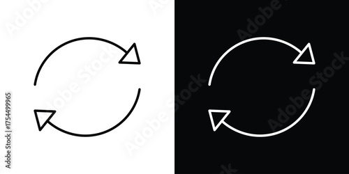Recurring icon in black line illustration. Design logo for app, UI.
