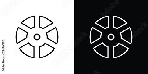 Radioactive icon in black line illustration. Design logo for app, UI.
