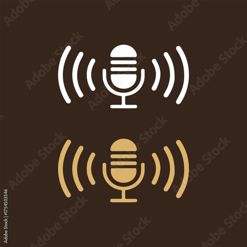 Podcast Microphone Icon Set