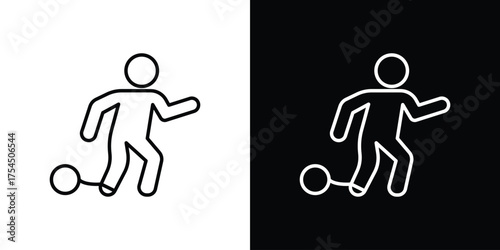 Escape icon in black line illustration. Design logo for app, UI.