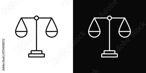 Compare icon in black line illustration. Design logo for app, UI.