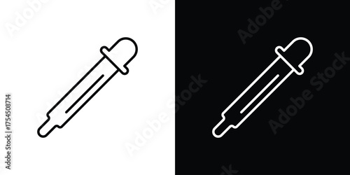Color picker icon in black line illustration. Design logo for app, UI.