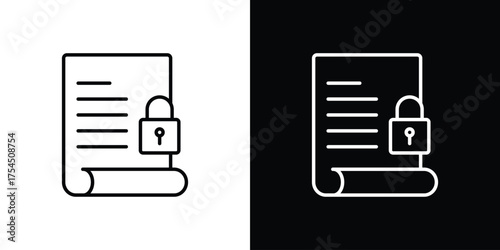 Code of conduct icon in black line illustration. Design logo for app, UI.