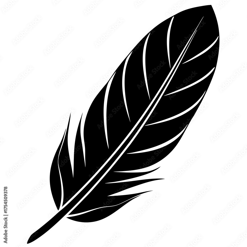 Fototapeta premium Minimal Feather Icon – Vector Graphic Design for Print & Digital Use