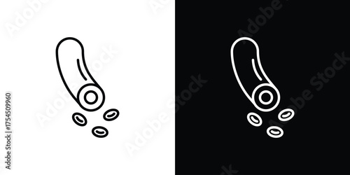 Blood vessel icon in black line illustration. Design logo for app, UI.