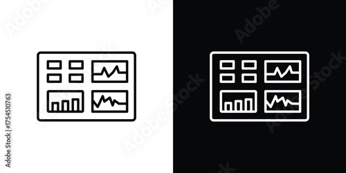 Admin panel icon in black line illustration. Design logo for app, UI.