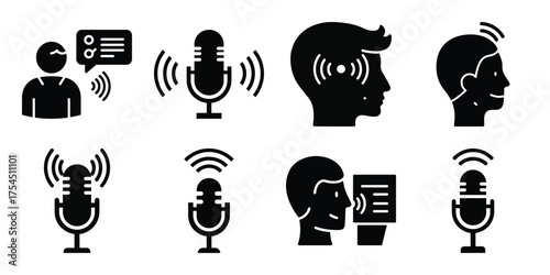 speech recognition minimal icon set