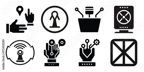 tech innovation minimal icon set