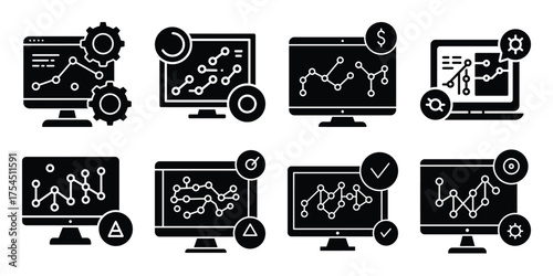 ai analytics minimal icon set