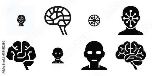 artificial mind minimal icon set