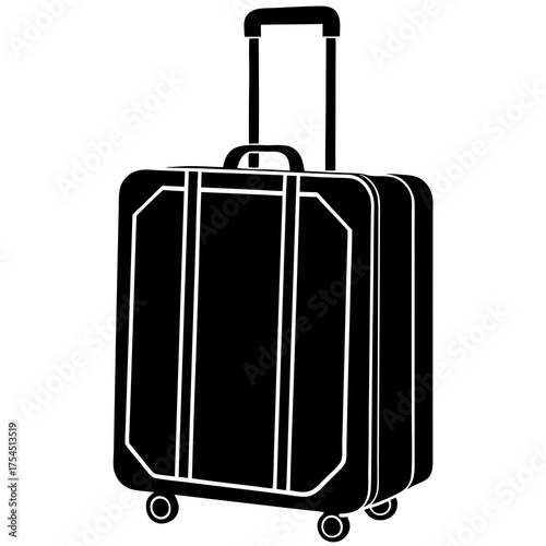 Luggage Icon Vector – Travel Bag Suitcase Symbol Printable Design