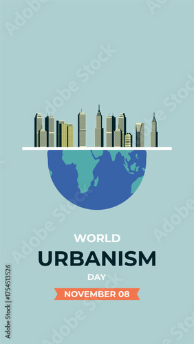 World urbanism day flyer illustration