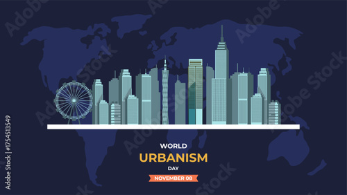 World urbanism day flyer illustration