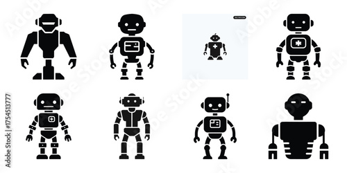 medical robot minimal icon set