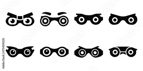 robot eyes minimal icon set