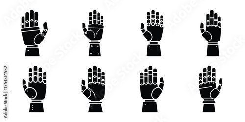 robot hand minimal icon set
