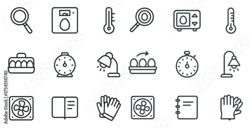 Home appliances outline icons set – linear, domestic, kitchen essentials symbols