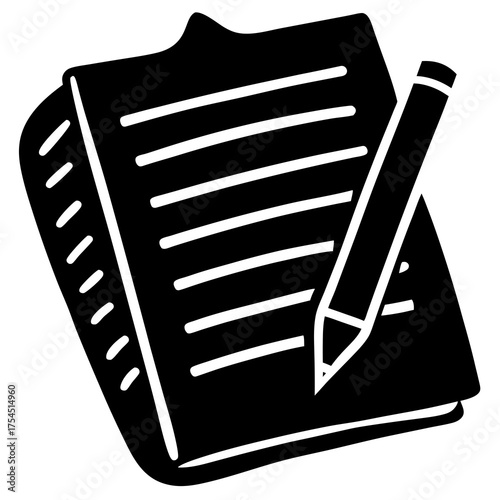 Minimalist Note Taking Icon – Digital Graphic for Productivity & Organization