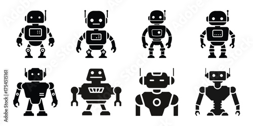 security robot minimal icon set