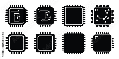 smart chip minimal icon set