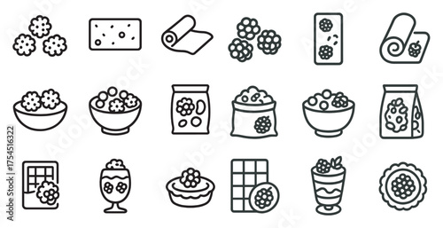 Bakery and confectionary line icons set – outline, dessert, pastry symbols