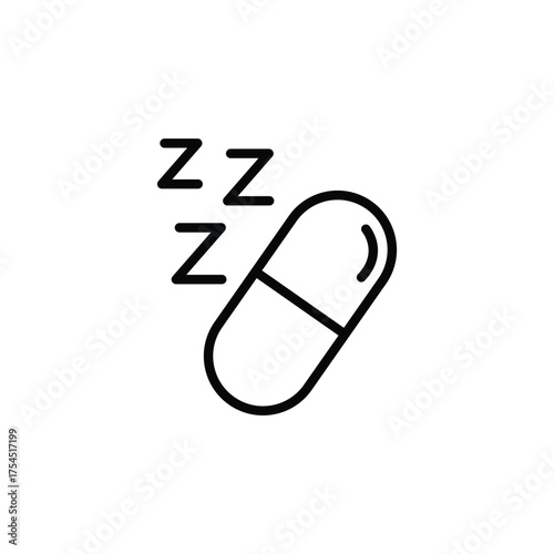 sleeping pills zzz icon web design
