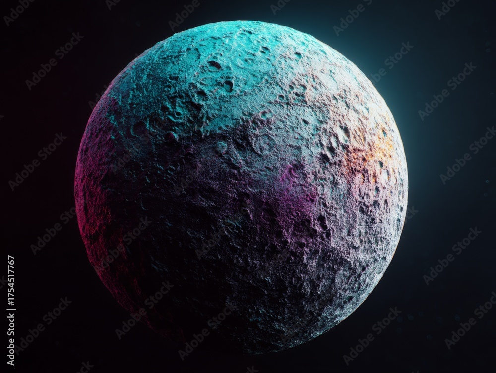 Fototapeta premium Surreal and Colorful Planet with Unique Textures and Color Gradients in a Mystical Space Environment