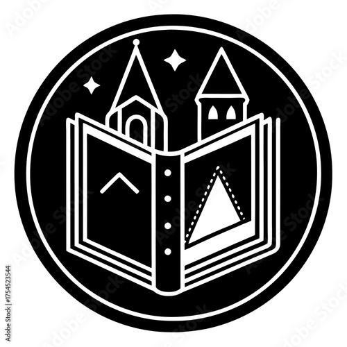 Printable travel guidebook icon vector for tourism, adventure, and trip designs.