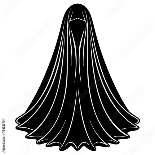 Elegant Veil Icon Vector for Weddings & Fashion Design