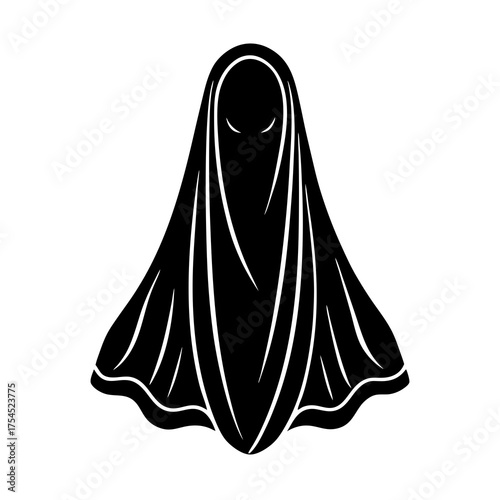 Elegant Veil Icon Vector for Weddings & Fashion Design