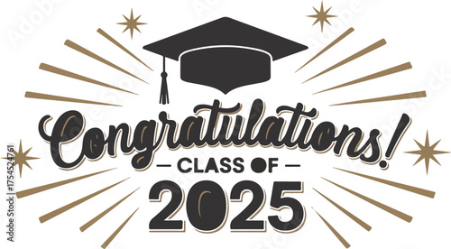 Congratulations Class of 2025 Graduation Vintage Banner Design