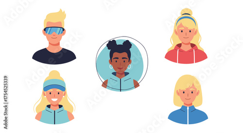 A diverse group of young people in athletic wear.