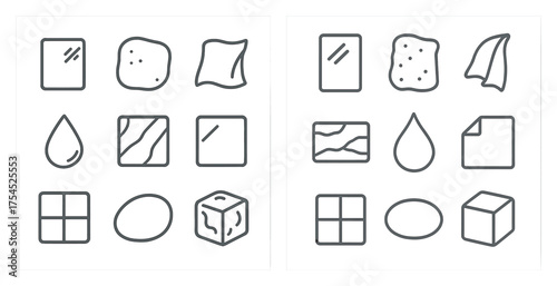 Geology line icons set – outline, linear, rock and mineral symbols