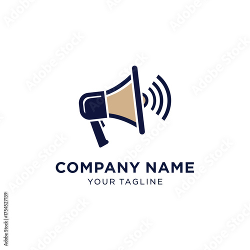 Stylized Megaphone Icon with Sound Waves for Communication and Marketing.