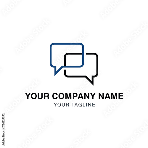 Two Overlapping Speech Bubbles Logo Design.